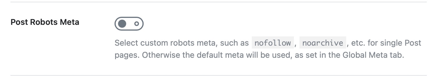 post robots meta
