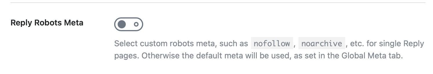 Reply robots meta