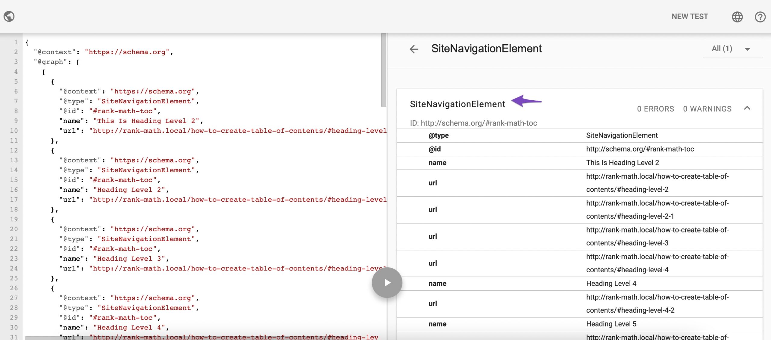 Automatically added SiteNavigationElement