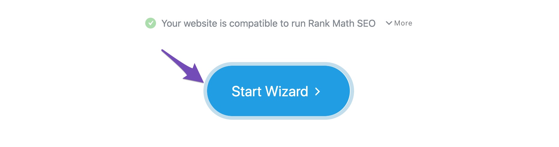 Start wizard to set up Rank Math