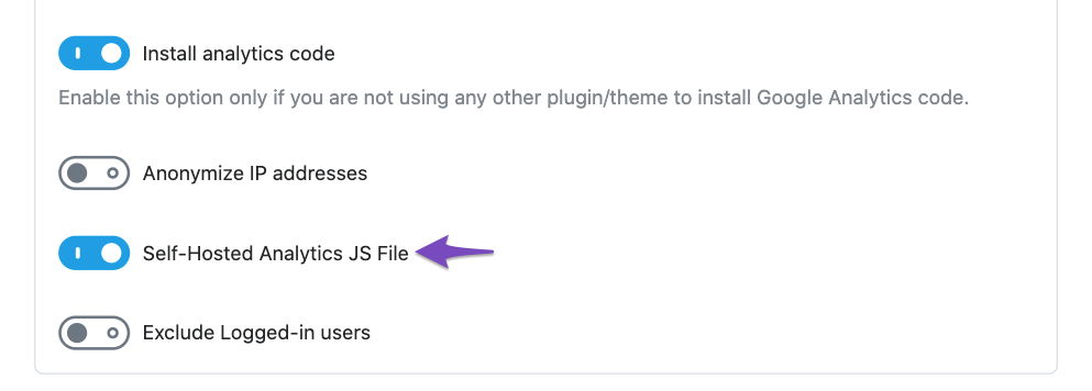 Enable Self-hosted Analytics JS file