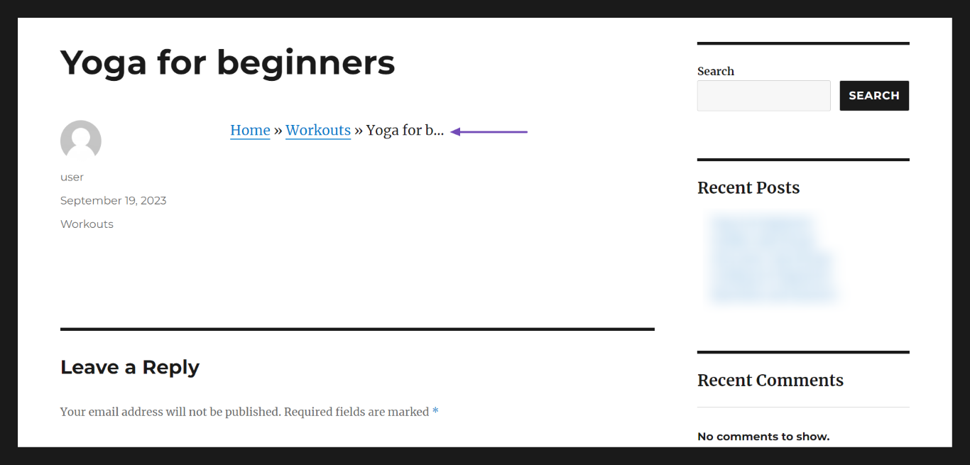 How to shorten breadcrumbs post title